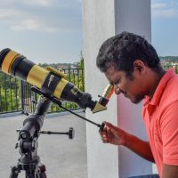 Sun observation with Coronado solar telescope 